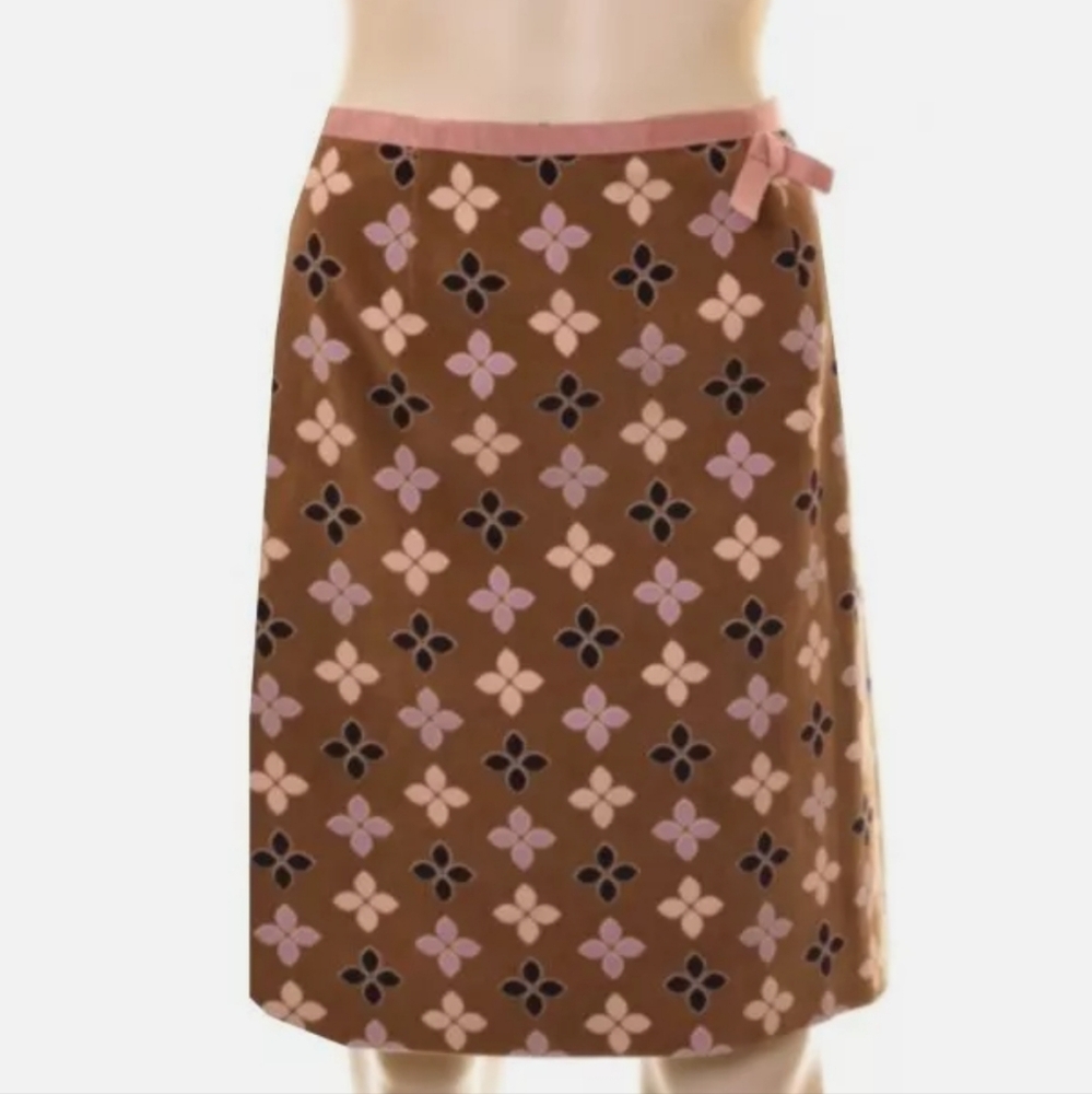 ETCETERA Floral Print Velvety Cotton Skirt